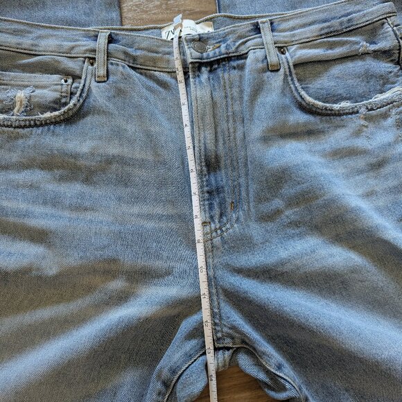 Zara Upcycled Denim Jeans, Embroidered Floral, 14 - Picture 7 of 8